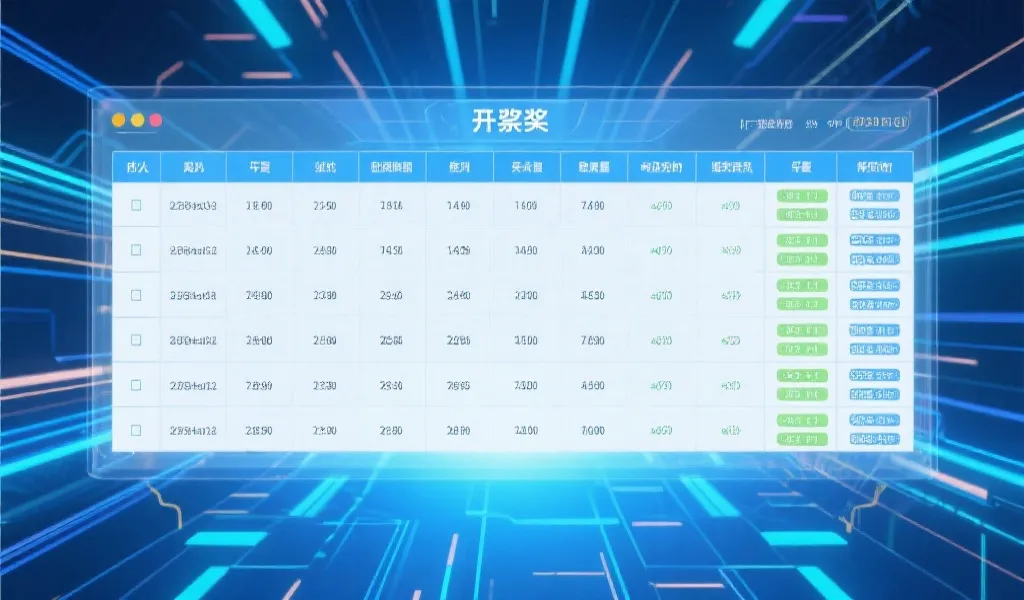 数据表格与开奖布局